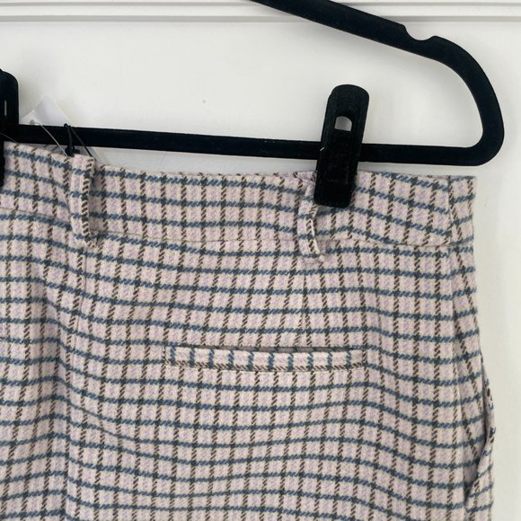Rails Prim Mini Skirt Lilac Navy Gingham Check Print Front Zip Size 4 - Picture 12 of 12